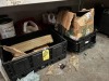 BINS & PIECES - ASSORTED CAULK, DRYWALL TAPE, AIR DRYER PACKAGES, ETC