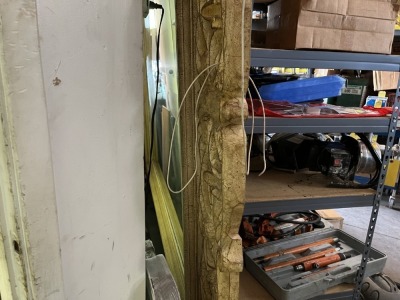 LARGE MIRROR WITH CARVED WOOD FRAME (FROM MEXICO) - APPROXIMATELY 9'10''H x 100''W