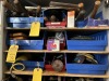 LOT HAND SAWS, WIRE WHEEL BRUSHES, SAW BLADES, ETC (2nd SHELF FROM TOP)