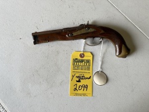 1830-1840 ANTIQUE BLACK POWDER PISTOL - .48-.50 CALIBER (POSSIBLY FRENCH OR ITALIAN)