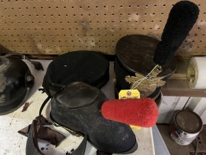 ASSORTED ANTIQUE MILITARY HATS (POOR CONDITION)