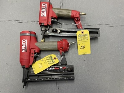 SENCO PNEUMATIC TOOLS - SLX20SP STAPLER - 3/8''-1 1/2'' / FINISH PRO XP FINISH NAILER - 5/8''-2 1/8'' NAILS (BOTH VERY GOOD CONDITION)