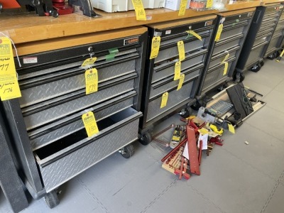 GLADIATOR DIAMOND PLATE ROLLING TOOL BOXES WITH 5 DRAWERS