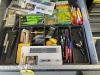 LOT CONTENTS OF DRAWER 2 - MARKERS, PENCILS, REFILLS, CHALK, PENCIL SHARPENERS, ETC - 2