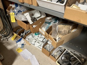 BINS ASSORTED SHELF SUPPORTS, DOOR ICE CHUTE, BRACKETS, ETC