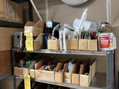 SHELVES ASSORTED DRYER & RANGE RECEPTACLES, FUSES, COVERS, ETC