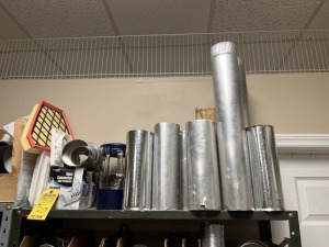 LOT ASSORTED EXHAUST DUCT WORK, BLENDER GLASS, DUCT CONNECTORS & MORE