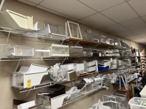 ASSORTED REFRIGERATOR SHELVES, DRAWERS, RACKS, COVERS & MORE (2 SHELVES)