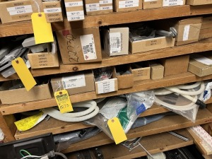 BINS / BOXES ASSORTED DISHWASHER PARTS, FILL VALVES, ROTOR DISPLAY MODULE & MORE