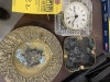 ASSORTED PIECES - 2- BRASS ASHTRAYS / 1- FRENCH CRYSTAL CASED CLOCK - 2