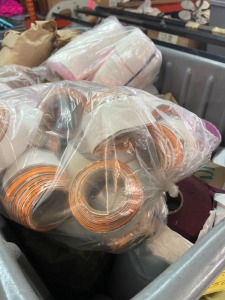 LOT ROLLS OF CLOTH FOR BANDING OR SPAGHETTI (2 BOXES)