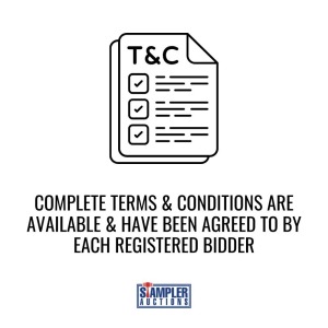 COMPLETE TERMS & CONDITIONS ARE AVAILABLE & HAVE BEEN AGREED TO BY EACH REGISTERED BIDDER