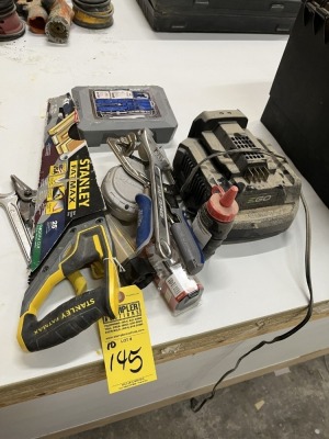 ASSORTED HAND TOOLS - SAW, HAMMER, SIDE CUTTER, ETC