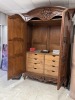 LARGE CARVED WOOD CABINET - APPROXIMATELY 103''H x 67''W x 32''D - 2