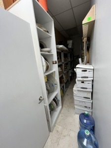 WHITE SHELVING UNIT - 94''H x 26''W x 24''D