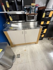 CABINET WITH STAINLESS STEEL TOP - APPROXIMATELY 38''H x 48''W x 80''D