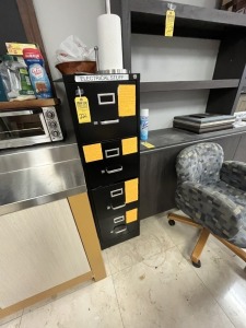 BLACK FILE CABINET WITH 4 DRAWERS