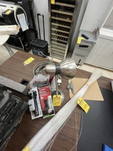 LOT LAMP CASTERS, ETC