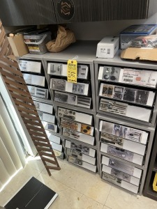BINS HARDWARE, SCREWS, HINGES, ETC