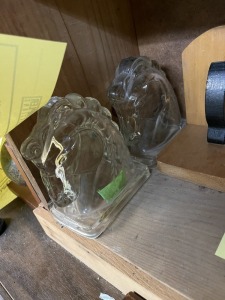 PAIR BOOK ENDS - GLASS HORSE