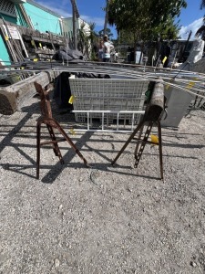 ASSORTED FOLDING STANDS - WOOD / METAL