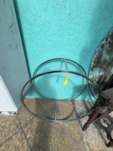 TABLE BASE WITH GLASS TOP (TOP IS IN MEDIA ROOM)