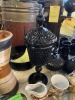 BLACK PIECES - CUPS, BUTTER DISH, BOWLS, PITCHER, ETC - 2