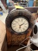 ASSORTED PIECES - WESTERN THEME CLOCK WITH LAMP / WOOD & WICKER CLOCK - 2