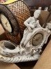 ASSORTED PIECES - WESTERN THEME CLOCK WITH LAMP / WOOD & WICKER CLOCK - 3
