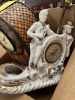 ASSORTED PIECES - WESTERN THEME CLOCK WITH LAMP / WOOD & WICKER CLOCK - 4