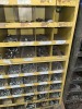 KAR PRODUCTS YELLOW 136-BIN BOLT BIN WITH CONTENTS - NUTS, BOLTS, WASHERS, ETC - 11