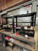 SMALL BLACK SHELVING UNITS WITH 4 SHELVES