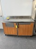 BEVERAGE COUNTER WITH STAINLESS STEEL TOP & 2 DOORS - 5'W x 30''D x 37''H