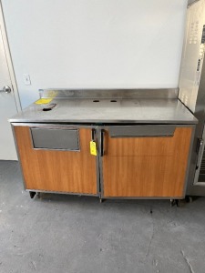 BEVERAGE COUNTER WITH STAINLESS STEEL TOP & 2 DOORS - 5'W x 30''D x 37''H