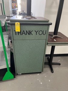 GREEN TRASH RECEPTACLE