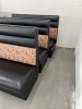 BLACK LEATHER-LIKE & MULTI-COLOR CLOTH BOOTH SEATING - 6