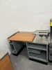 STAINLESS STEEL CASH COUNTER WITH 4 CUP DISPENSERS - 5'L x 34''D x 34''H - 3