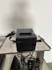 STAINLESS STEEL CASH COUNTER WITH 4 CUP DISPENSER & POS (VERIFONE CARD READER, BACKUP BATTERY, EPSON RECEIPT PRINTER, SAFE, KEYBOARD, ETC) - 5'L x 34''D - 2