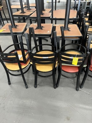 ASSORTED COLOR METAL CHAIRS