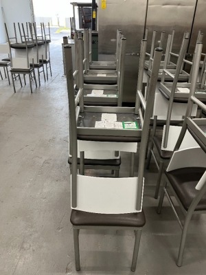 CHAIRS WITH WHITE BACKS