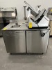 STAINLESS STEEL COUNTER WITH SMALL SINK & FAUCET - 48''W x 30''D x 36''H