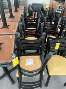 METAL CHAIRS WITH ASSORTED COLOR SEATS