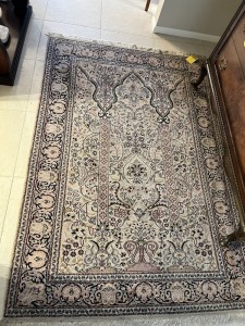 PINK & BLACK ORIENTAL RUG - COUNTRY OF ORIGIN TURKEY - 73''x51''