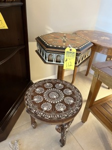 ASSORTED HIGHLY DECORATED ACCENT TABLES
