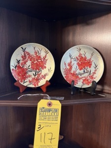 SMALL FLOWER DECORATIVE PLATES ON EASELS