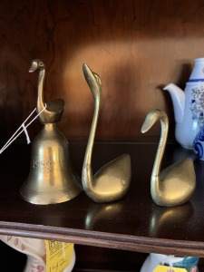 ASSORTED BRASS DUCKS (1- BELL ALSO)