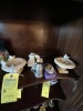 ASSORTED DECOR - STEIN, BOX, FAUX TREE, ETC (SOME DAMAGE TO STONE BIRD BATH DECOR)