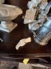 ASSORTED DECOR - STEIN, BOX, FAUX TREE, ETC (SOME DAMAGE TO STONE BIRD BATH DECOR) - 2