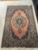 PINK & BLACK ORIENTAL RUG - COUNTRY OF ORIGIN TURKEY - 72''x47''