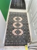 PINK & BLACK ORIENTAL RUG - COUNTRY OF ORIGIN TURKEY - 55''x32''
